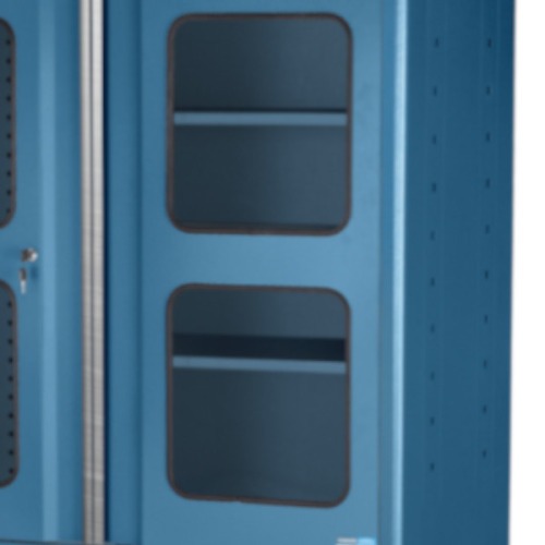 Armrio para ferramentas com 3 prateleiras 9 gavetas e portas de vidro - AM-1023