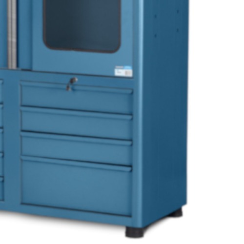 Armrio para ferramentas com 3 prateleiras 9 gavetas e portas de vidro - AM-1023