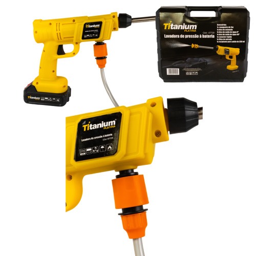 Lavadora de alta press�o tipo pistola a bateria 21V com 2 baterias + acess�rios - 07729  110V/220V