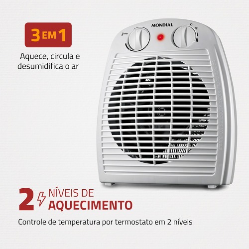 Aquecedor elétrico 1.500 watts 3 em 1 - A-08 110V Aquecedor elétrico 1.500 watts 3 em 1 - A-08 110V