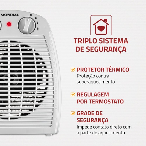 Aquecedor elétrico 1.500 watts 3 em 1 - A-08 110V Aquecedor elétrico 1.500 watts 3 em 1 - A-08 110V