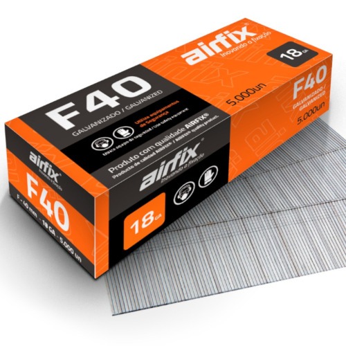 Pino para pinador pneumático tipo F 1,05 x 40 mm com 5.000 peças - F40 Pino para pinador pneumático tipo F 1,05 x 40 mm com 5.000 peças - F40