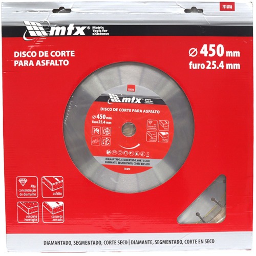 Disco diamantado Segmentado 450 mm para asfalto e concreto - 7316755