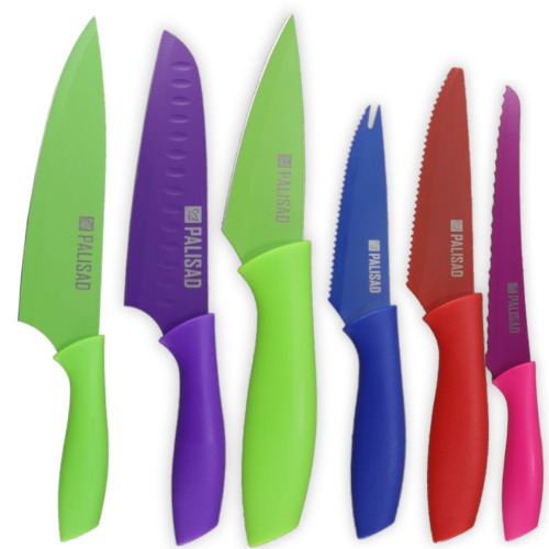 Jogo de facas coloridas inox para cozinha 6 peas - 7914155