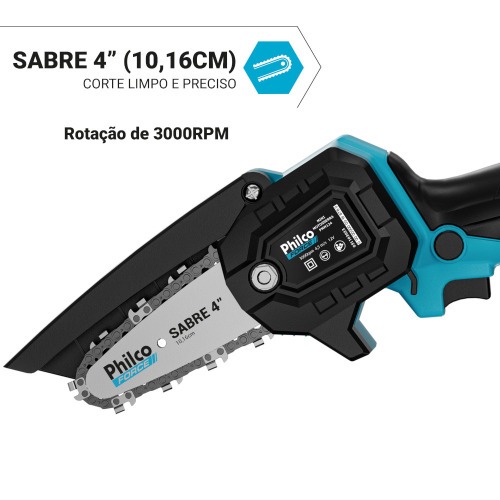 Motosserra a bateria 12V sabre de 4 Motosserra a bateria 12V sabre de 4