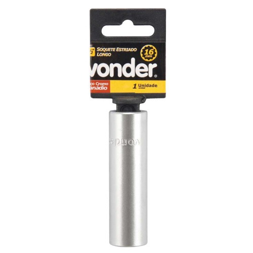 Soquete estriado longo 16 mm encaixe 1/2