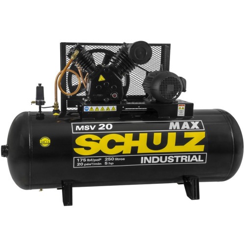 Compressor de ar 20 ps 250L 5 hp 175 libras Trifsico - Max MSV 20/250