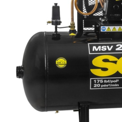 Compressor de ar 20 ps 250L 5 hp 175 libras Trifsico - Max MSV 20/250