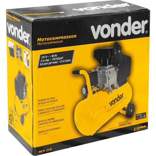 Compressor de ar 8,0 pés 21,6L 2 hp 120 libras MCV 216 110V Compressor de ar 8,0 pés 21,6L 2 hp 120 libras MCV 216 110V