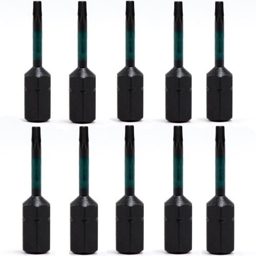 Jogo de bits de impacto hexalobular T25 x 29 mm encaixe 1/4