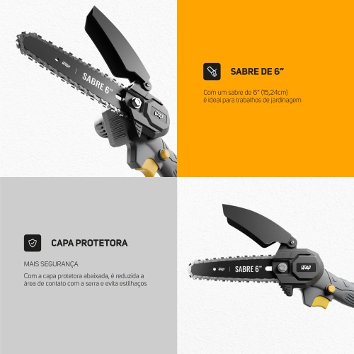 Motosserra a bateria 21V sabre de 6