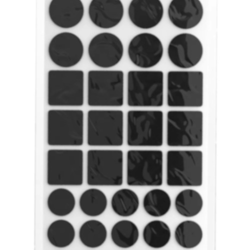 Feltro protetor adesivo com formatos sortidos preto 40 unidades