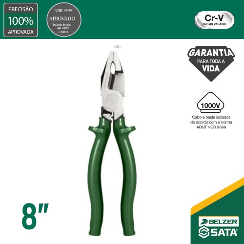 Alicate universal corte tesoura a�o cromo van�dio 8