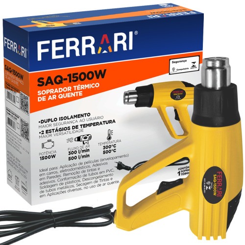 Soprador trmico 1500W 300 a 500 C 2 estgios - SAQ  220V