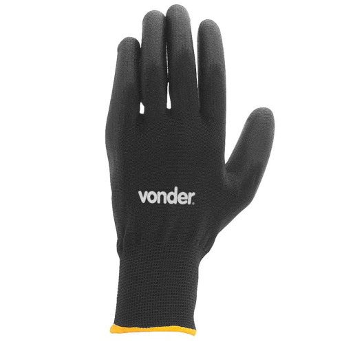 Luva de polister com poliuretano preta tamanho 9 - PPV 1009