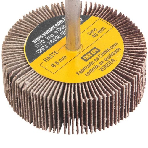 Roda de lixa 60 mm x 20 mm com haste gr�o 120