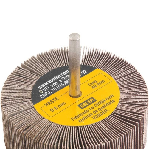 Roda de lixa 80 mm x 30 mm com haste gr�o 220 