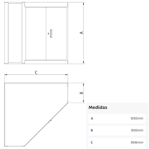 Painel para ferramentas com 2 pontas canto em L