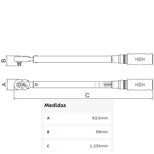Torquímetro de estalo 150 - 800 Nm encaixe 3/4 Torquímetro de estalo 150 - 800 Nm encaixe 3/4