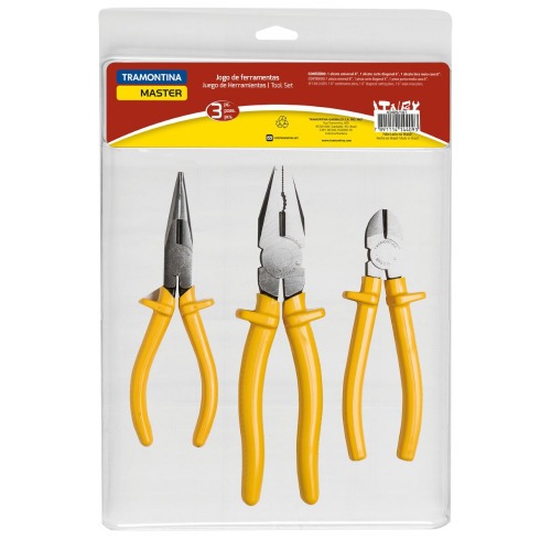 Jogo de alicates Universal Corte e Bico meia cana 3 pe�as - 43409/107