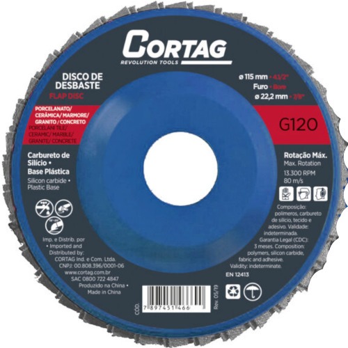 Disco de lixa flap disc cnico 4.1/2