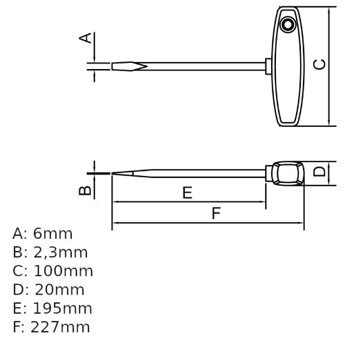 Chave de fenda de ponta chata com cabo tipo Chave de fenda de ponta chata com cabo tipo