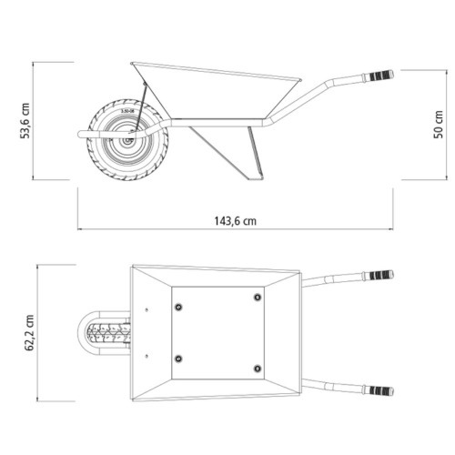 Carrinho de mo extraforte com caamba metlica cinza 65 L