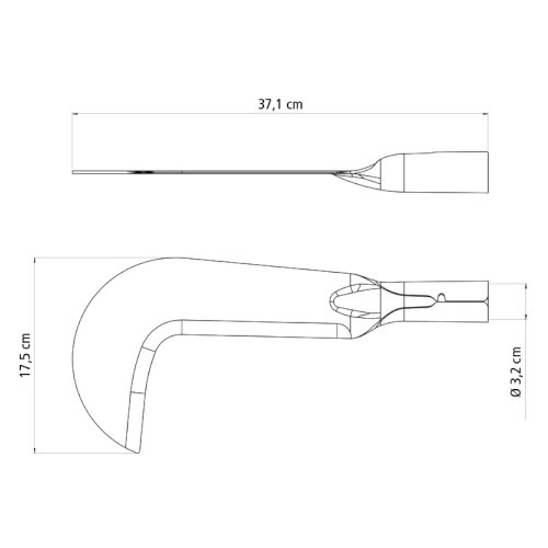 Foice roadeira com olho de 32 mm sem cabo