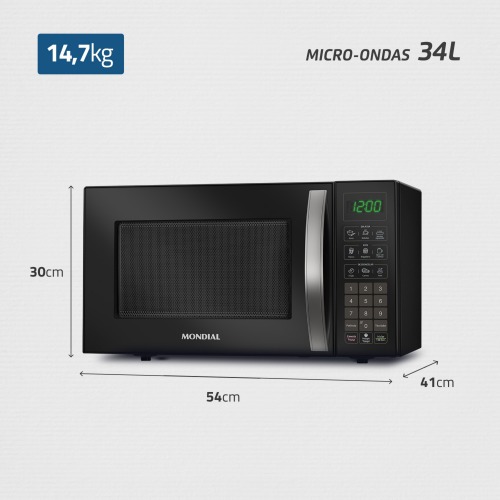 Micro-ondas 34 litros 1400W 10 n�veis de pot�ncia - MO-02-34-B  110V