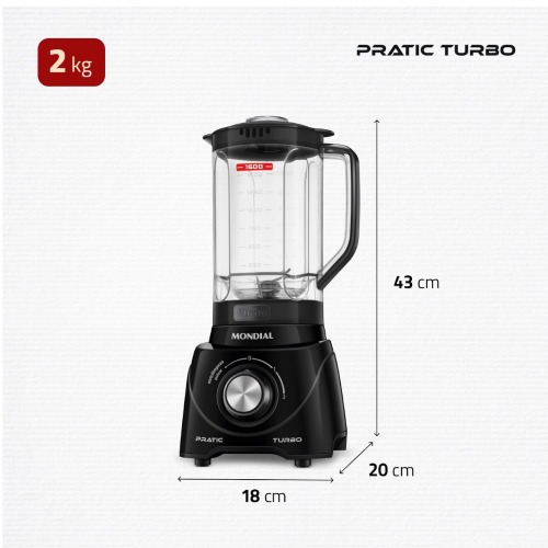 Liquidificador 2 velocidades 550W Pratic Turbo - L-98 110V Liquidificador 2 velocidades 550W Pratic Turbo - L-98 110V