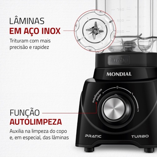 Liquidificador 2 velocidades 550W Pratic Turbo - L-98 110V Liquidificador 2 velocidades 550W Pratic Turbo - L-98 110V