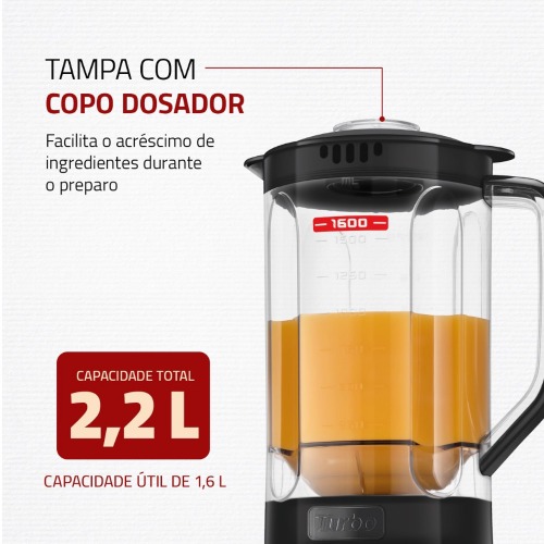 Liquidificador 2 velocidades 550W Pratic Turbo - L-98 110V Liquidificador 2 velocidades 550W Pratic Turbo - L-98 110V