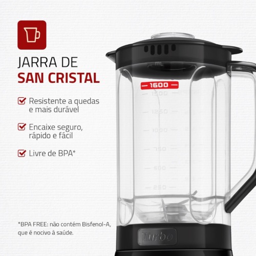 Liquidificador 2 velocidades 550W Pratic Turbo - L-98 110V Liquidificador 2 velocidades 550W Pratic Turbo - L-98 110V
