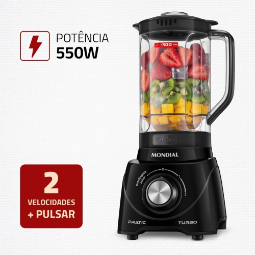 Liquidificador 2 velocidades 550W Pratic Turbo - L-98 110V Liquidificador 2 velocidades 550W Pratic Turbo - L-98 110V
