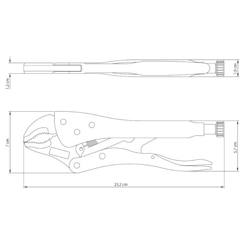 Alicate de presso mordente curvo 10