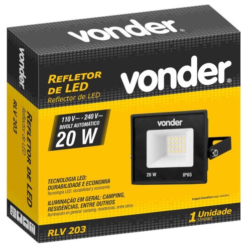 Refletor LED 20W 1.400 lmens 6500K luz branca  110V/220V