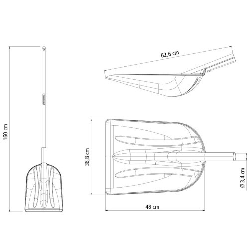 P� em pl�stico com cabo de madeira 120 cm