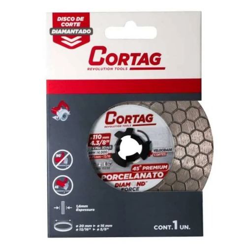 Disco Diamantado para Chanfro 45� Premium 110mm - 62794 