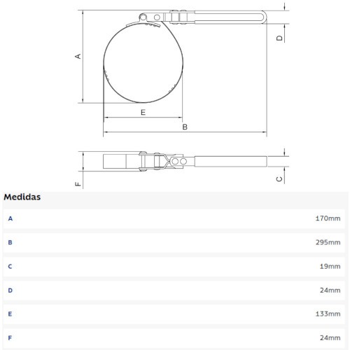 Chave para filtro de �leo 133 146 mm - 44041002