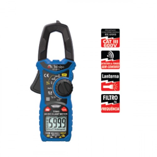 Alicate ampermetro digital True Rms CATIII 600V - ET-3177