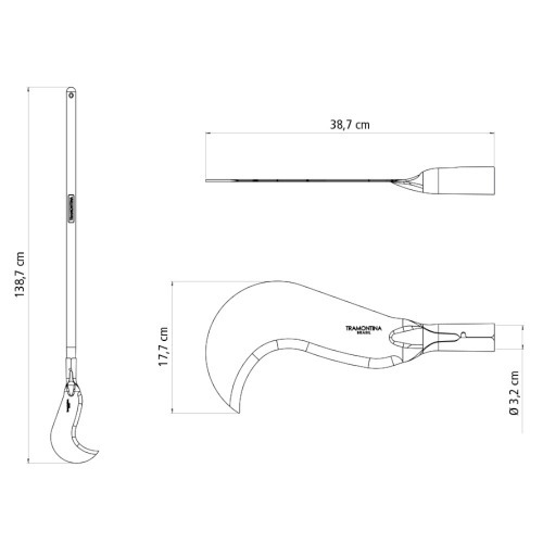 Foice com cabo de madeira 100 cm - Santa Catarina