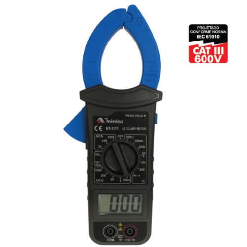 Alicate ampermetro digital CAT III 600V ET-3111