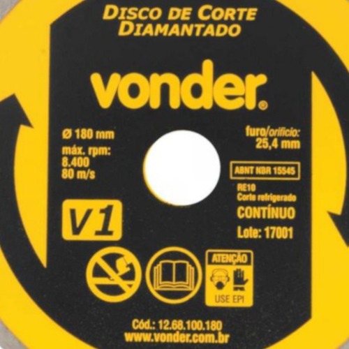 Disco diamantado liso 180 mm para mrmore