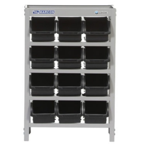 Estante metlica com 12 gavetas n 5 preta - EP12/5P