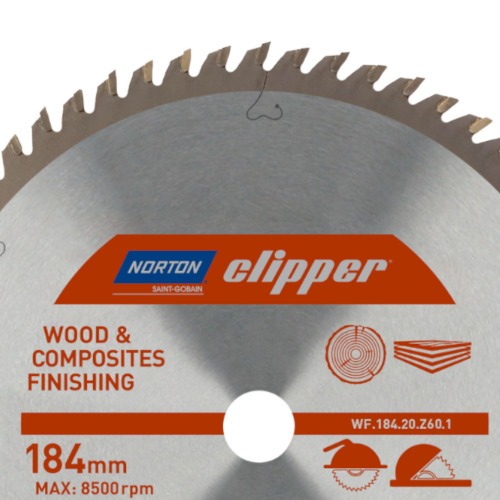 Disco de serra para madeira 184 x 20 mm 60 dentes - Clipper Disco de serra para madeira 184 x 20 mm 60 dentes - Clipper