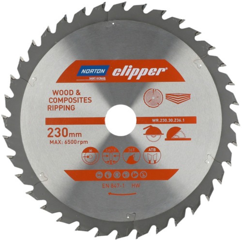 Disco de serra para madeira 230 x 30 mm 36 dentes - Clipper Disco de serra para madeira 230 x 30 mm 36 dentes - Clipper