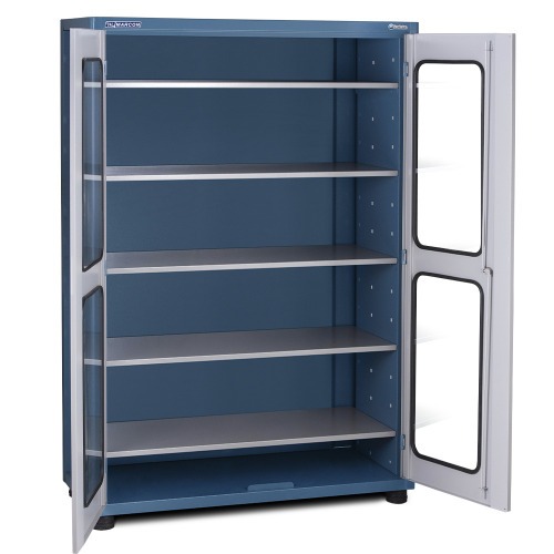 Armrio para ferramentas com 5 prateleiras e portas de vidro - AM-10