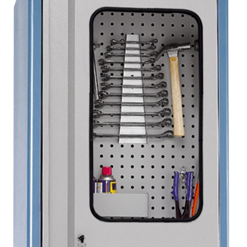 Arm�rio com 5 gavetas chapa perfurada e porta em vidro - AM-41