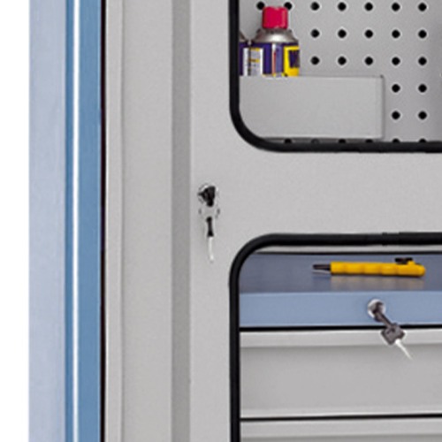 Arm�rio com 5 gavetas chapa perfurada e porta em vidro - AM-41