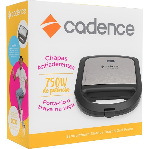 Sanduicheira Grill antiaderente 750 watts Toast & Grill Prime Inox - SAN615  110V